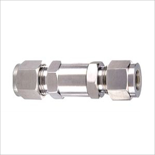 Non Return Valve Double Ferrule Tube End - Stainless Steel, Silver Finish | Industrial Application for Secure Fluid Control
