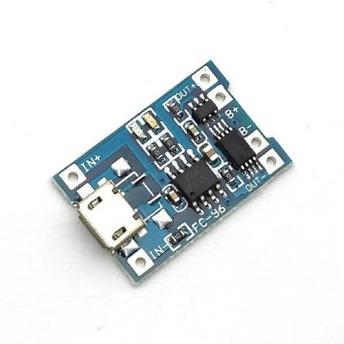 Micro Usb 5v 1a 18650 Lithium Battery Charger Module - 2.6 X 1.7cm , Led Indicator, Cell Over Discharge Protection, Input Voltage 5v