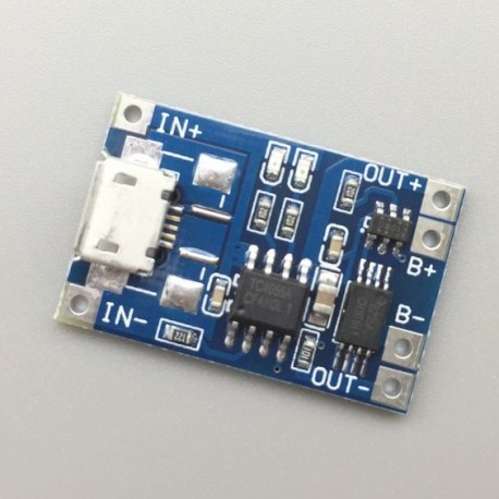 Micro Usb 5v 1a 18650 Lithium Battery Charger Module - 2.6 X 1.7cm , Led Indicator, Cell Over Discharge Protection, Input Voltage 5v