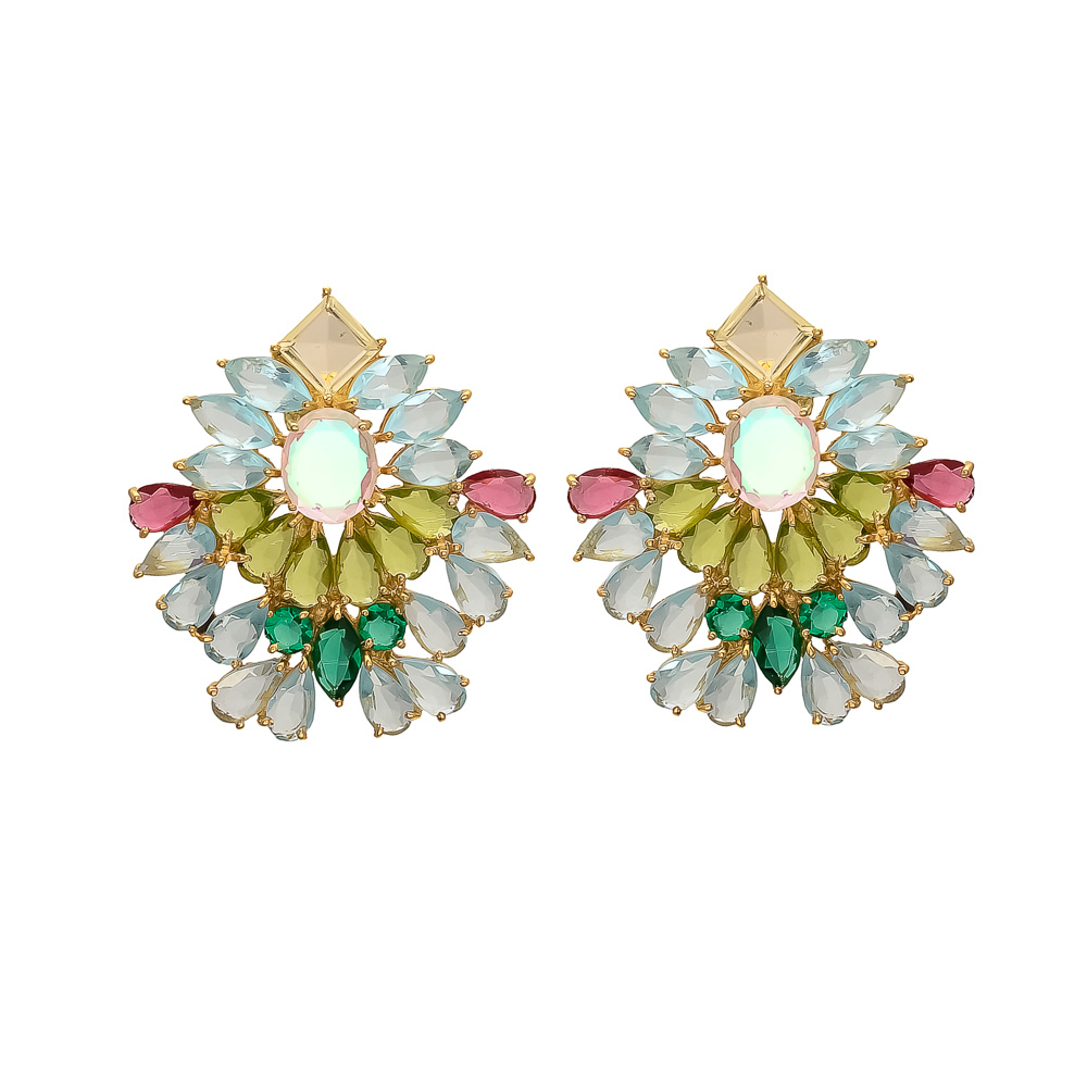 Oval Multi Gemstone Earrings