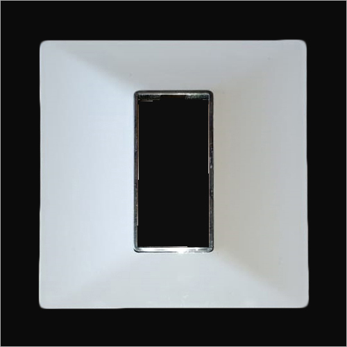 1 Module Square Plastic Switch Plate - Wall Mounted, 5-10 mm Thickness, White for Residential and Commercial Electric Fitting