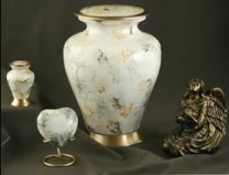 Painting Glenwood White Marble Cremation Urn-new