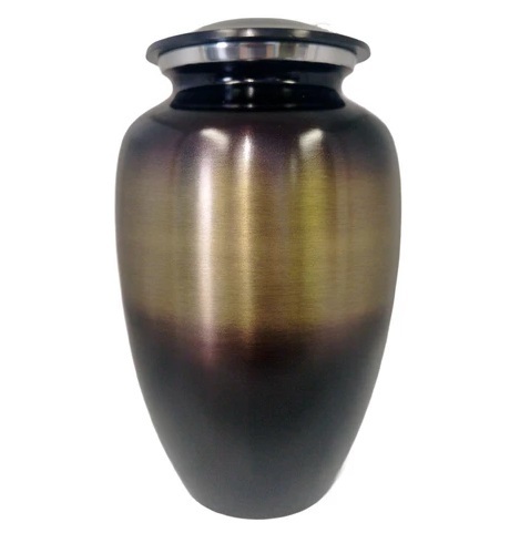 Black Specked Steel Gray Adult Cremation Urn- New