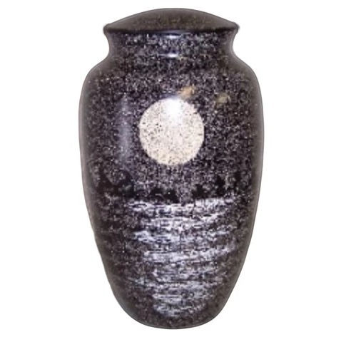 Black Specked Steel Gray Adult Cremation Urn- New