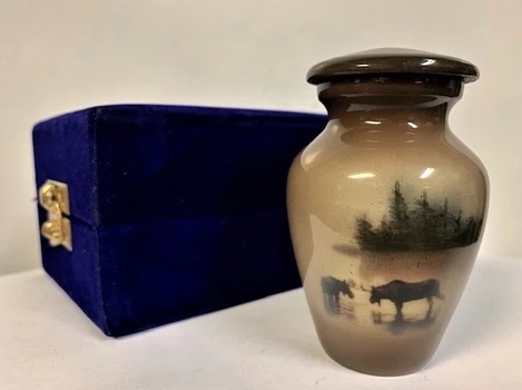 Black Moose In The Meadow Cremation Urn-new