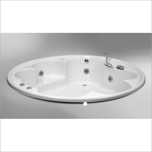 Omega Bath Tub - Acrylic, Diameter 1790 mm or 70.5 Inch, Depth 425 mm or 17 Inch, White Round Design | Luxurious Comfort and Effortless Installation