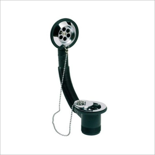 Waste Overflow With Chain Plug - Diameter 38 mm, Width 38.10 mm | Brass/Plastic Material, Polished Chrome Finish