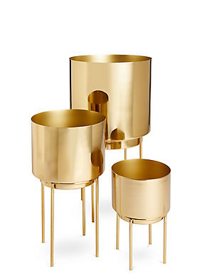Square Brass Planters