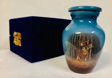 Black Trophy Buck Cremation Urn- New