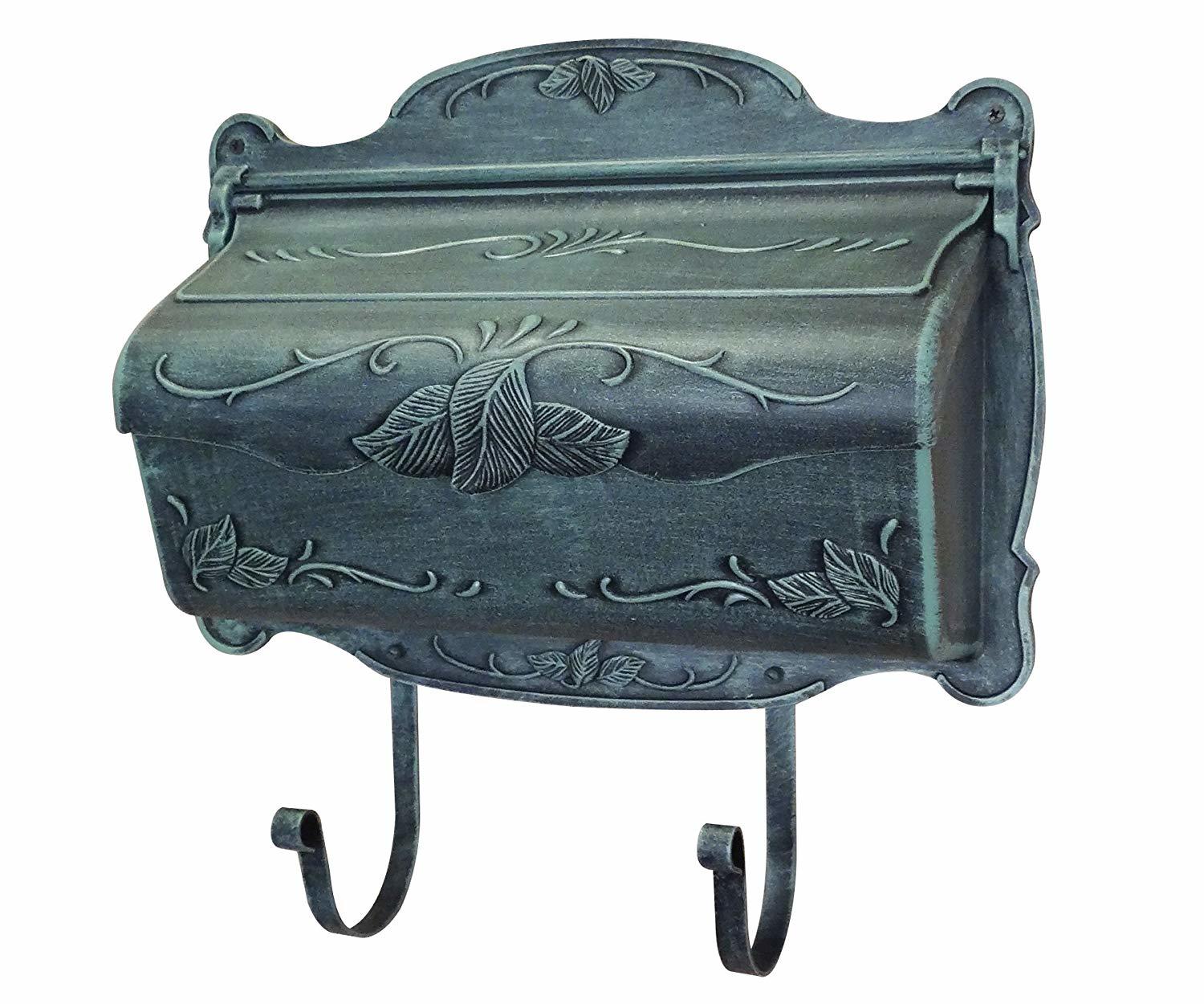 Horizontal Mailbox - Cast Aluminium, 17x5x12.8 Inches | Decorative Bronze Finish, Classical & Modern Style, Outdoor Hanging Design