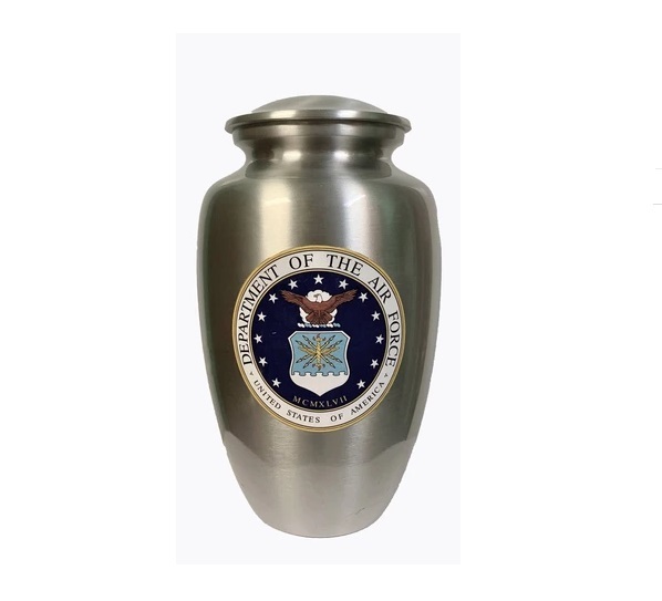 Silver "Our Hero - Navy" Cremation Urn-new