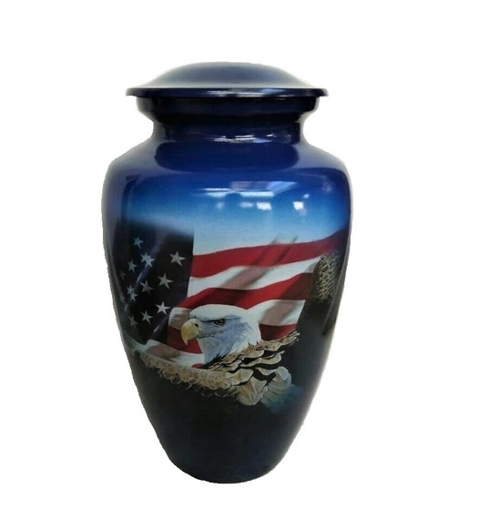 Silver "Our Hero - Navy" Cremation Urn-new