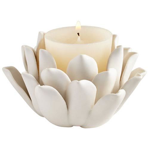 Flower Shape White Votive Candle Holders Design Type: Hand Building