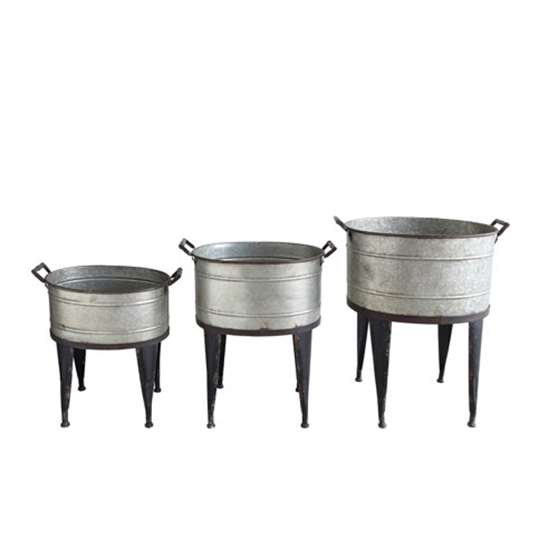 Iron Pot Planter Set With Handlesa A A A 