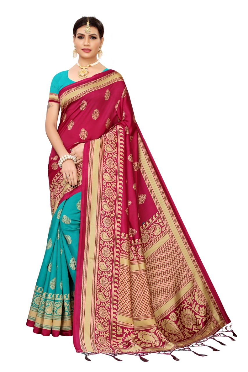Banarasi Art Silk Saree With Jhalar (Tessals)