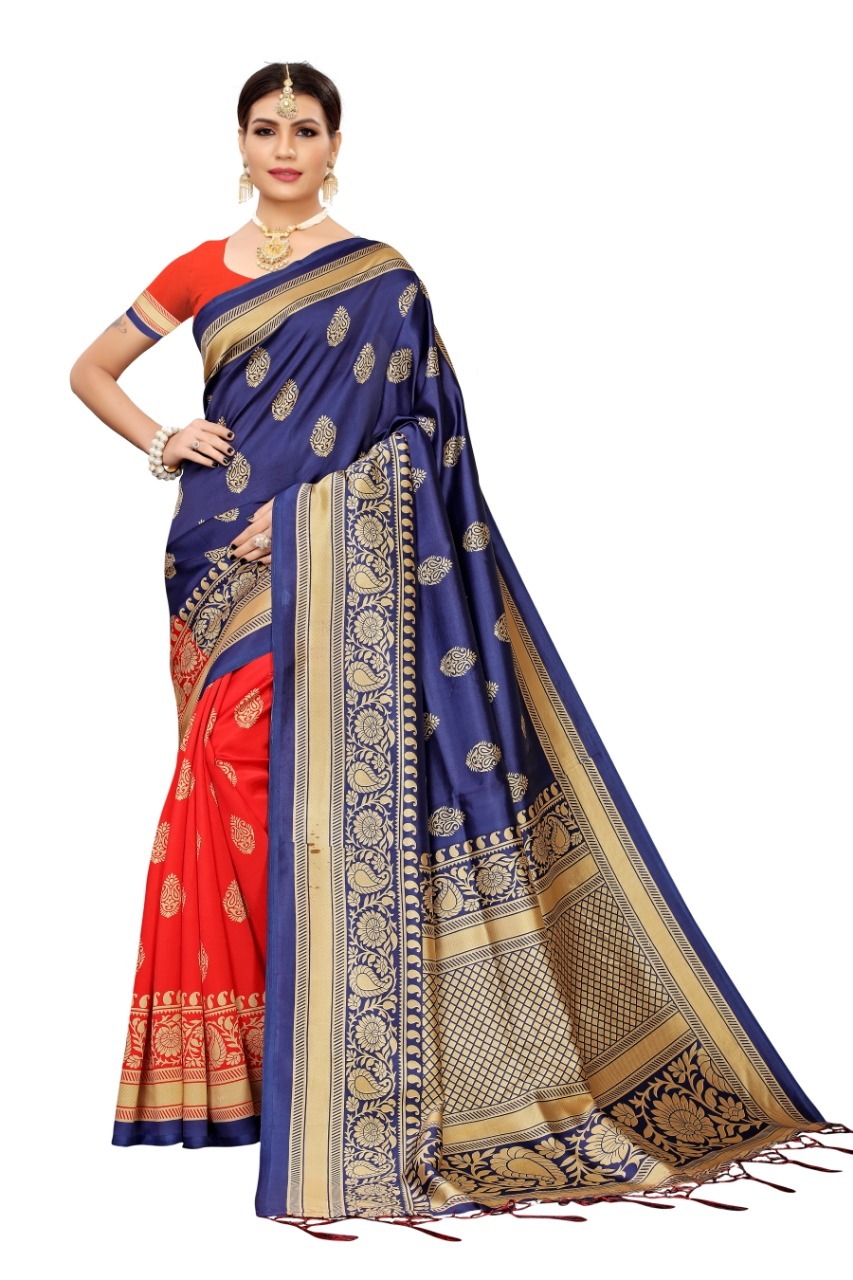 Banarasi Art Silk Saree With Jhalar (Tessals)