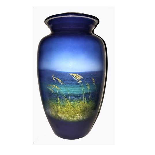 Green Themed Fishing Cremation Urn-new
