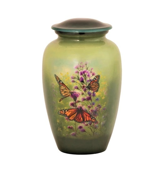 Green Themed Fishing Cremation Urn-new