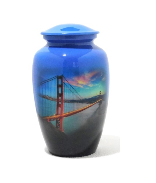 Green Themed Fishing Cremation Urn-new