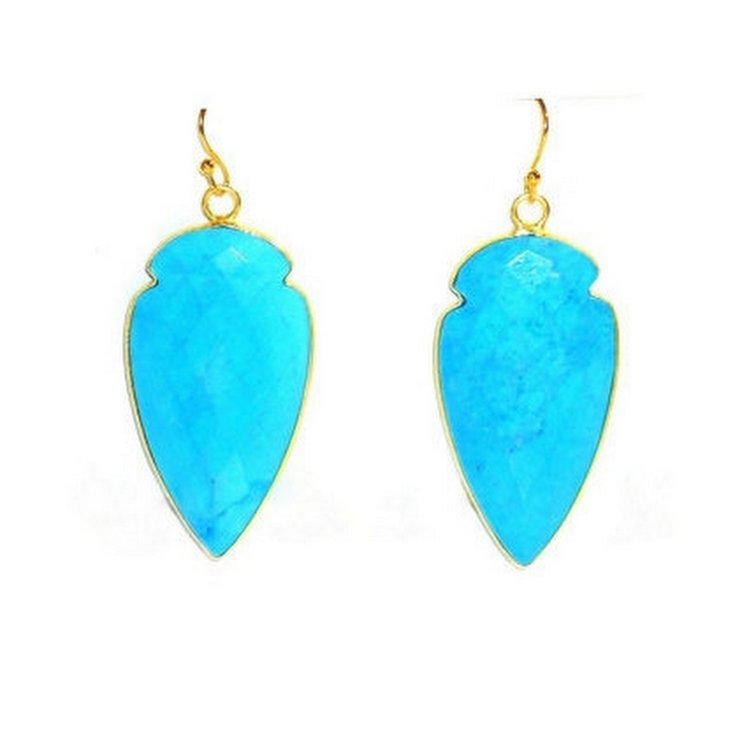 Pear Fuchsia Chalcedony Gemstone Earrings