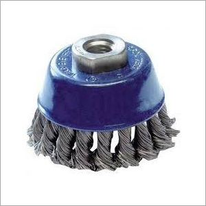 Knotted Cup Twist Brush - Color: Blue/Silver