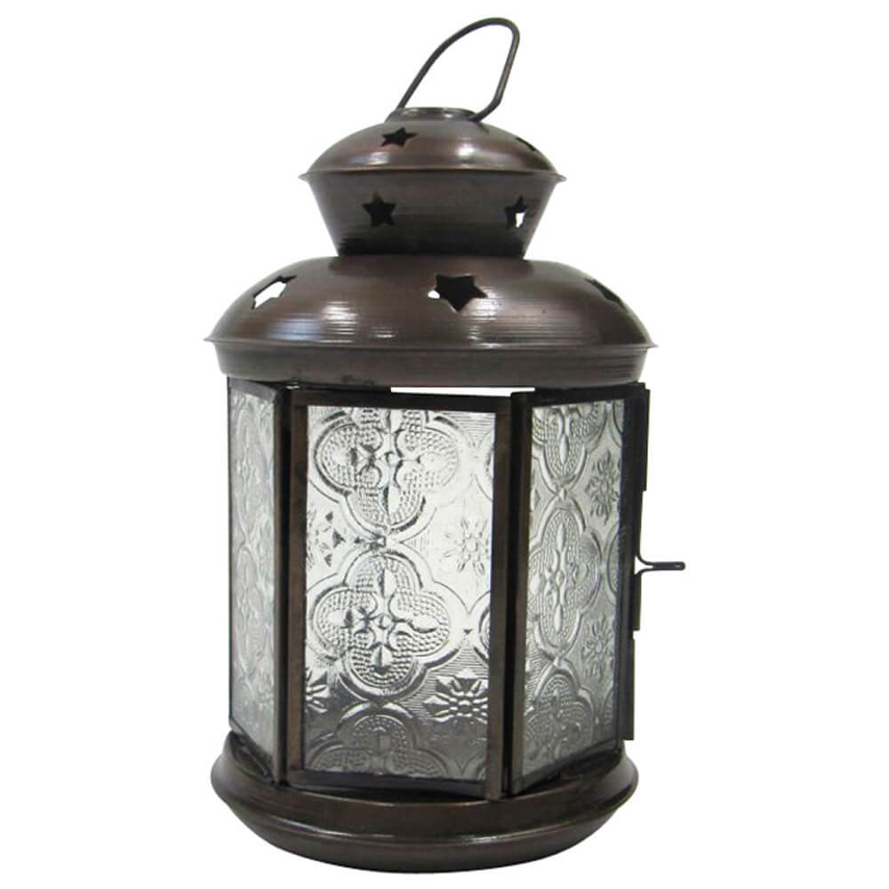 Antique Iron 6 Sided Candle Lantern Yellow Design Type: Hand Building