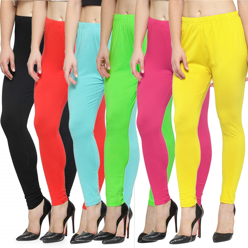 Multi 4-Way Cotton Lycra All Feeder Ankle Length Legging - 190 Gsm . 42 Thread Count
