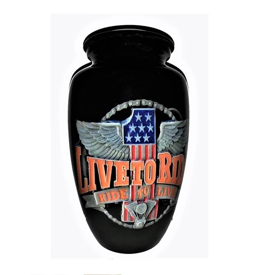 Blue Fisherman's Heaven Cremation Urn-new