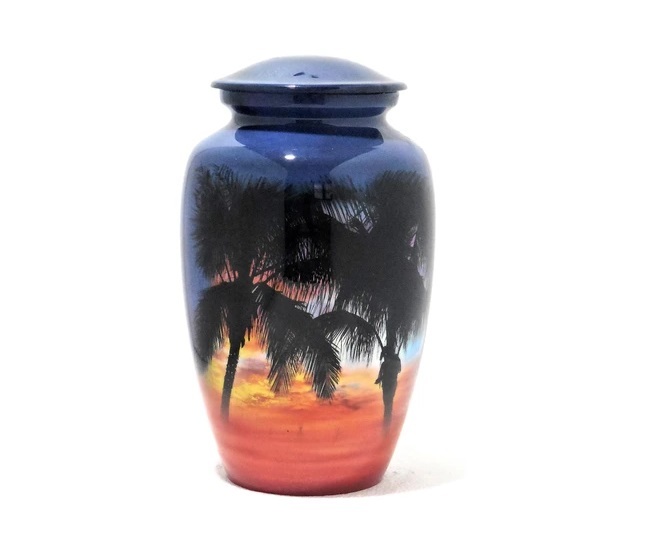 Blue Fisherman's Heaven Cremation Urn-new