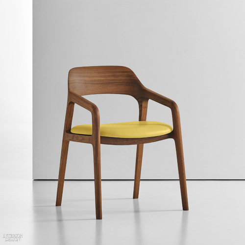 Teak Wooden Chair - Modern Design with Comfortable Seat Cushion | Non-Stackable, Rich Wooden Polish Finish