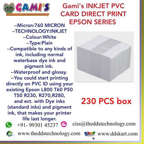 White Epson Pvc Card Traders