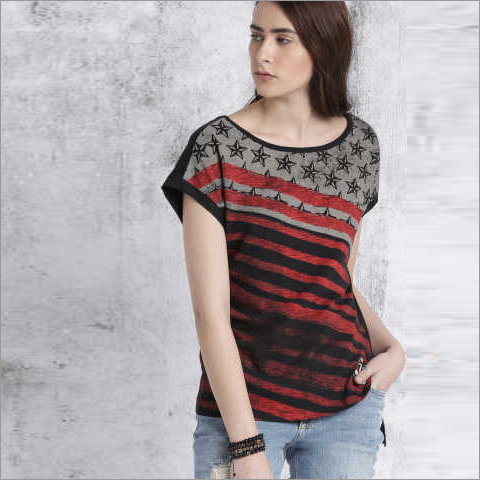Polyester Ladies Stylish T-Shirt