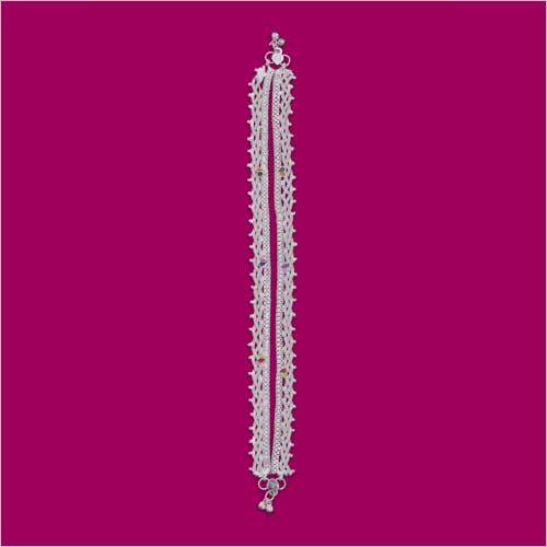 Sadak Choti Rawa Anklet - Alloy, Silver Polish With Black Stone, Melodious Sound | Enhances Beauty And Aids Lymph Activation