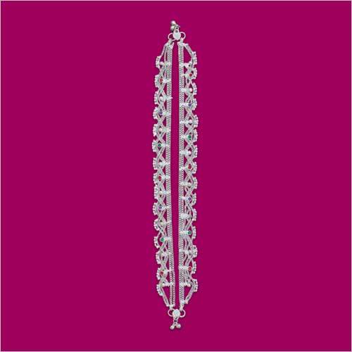 Silver Payal - Alloy Anklets With Silver Polish And Black Stone Accents | Traditional Design For Married Women, Perfect With Ethnic Wear