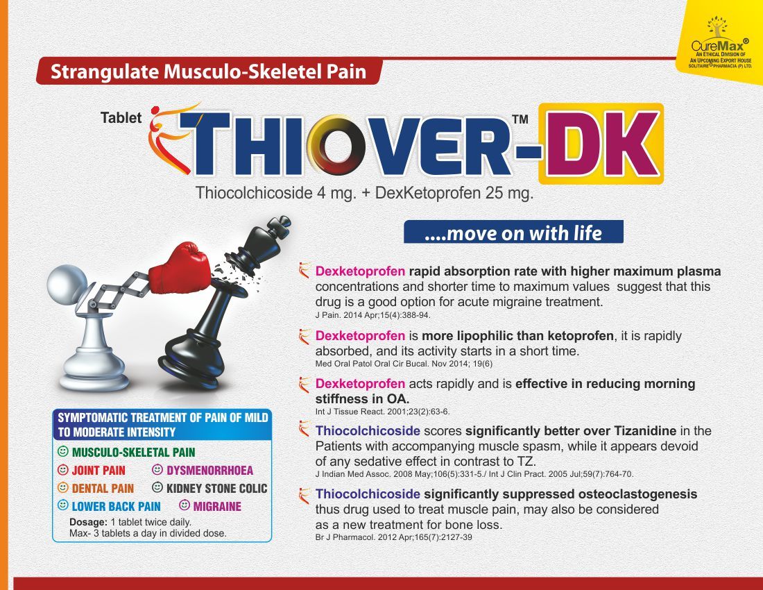 Thiocolchicoside 4 Mg & Dexketoprofen 25 Mg General Medicines