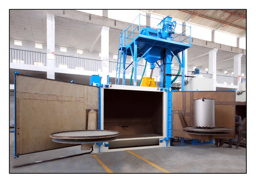 Semi Automatic Swing Table Type Airless Shot Blasting Machine Ast-2400