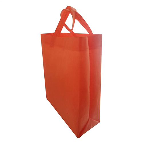 Non Woven Plain Box Bag - Non Woven Material, Customized Size, Red Color, Loop Handle Design | Stylish Shopping Bag With Plain Pattern