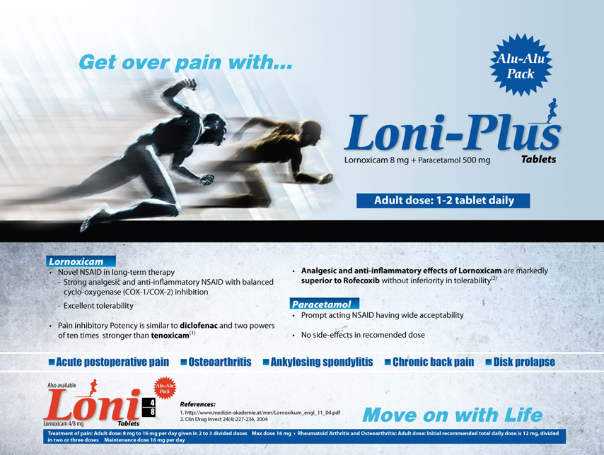 Lornoxicam 4 Mg, 8 Mg & 16 Mg General Medicines