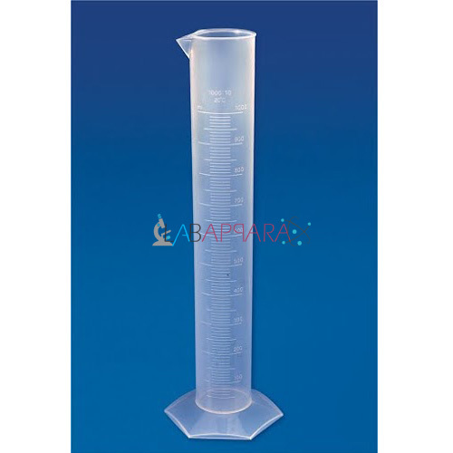 Measuring Cylinder (Hexagonal) Polypropylene Labappara - Capacity: 10 ml to 1000 ml | Excellent Stability, Tapered Spout for Precise Pouring
