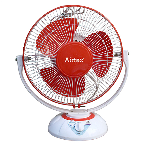 White & Red 220 To 230 Volt (V) Rotary Table Fan
