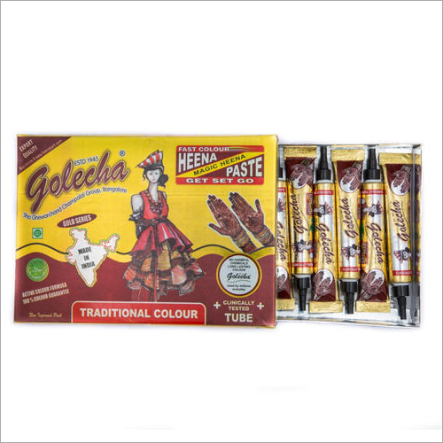 Golecha Maroon Henna Tube - 100% Natural Henna Paste, Easy To Use, Non-toxic Formula, 18 Months Shelf Life