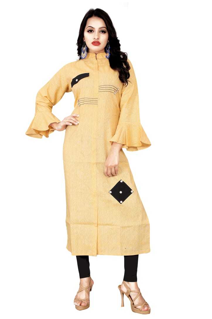 Cotton Kurti - Soft Cotton, Available Sizes M(38)-xxl(44), Colors: Sky, Brown, Light Yellow, Purple, Neck Type: Collar, Length: Up To 47 Inch, All Season Wear