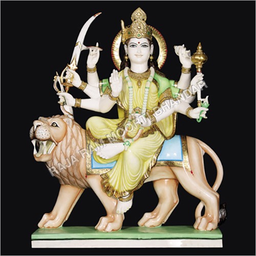 Marble Durga Maa Statue - 1 to 9 Foot Height | Durable, Washable Finish with Artistic Painting
