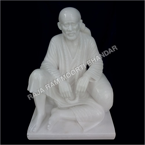 वॉशेबल सिटिंग साईं बाबा मार्बल स्टैच्यू