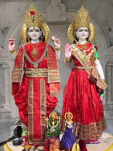 Shree Laxmi And Narayana Marble Statue - Marble, Available in 1 to 9 Feet Height, Colorful Polishing Finish, Customized Size, Indian Religious Style