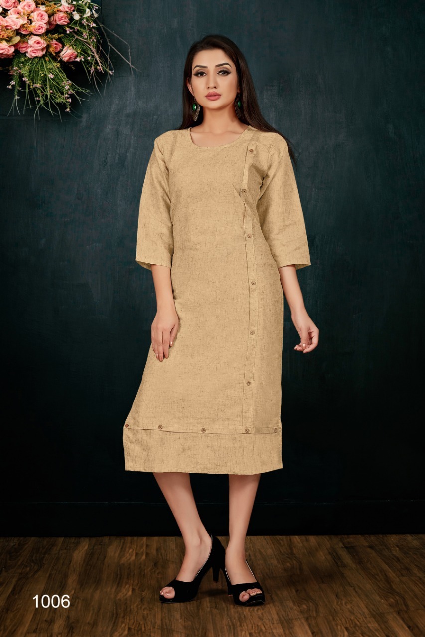 6 Designer Kurti South Cotton Fabric With Embroidery Work