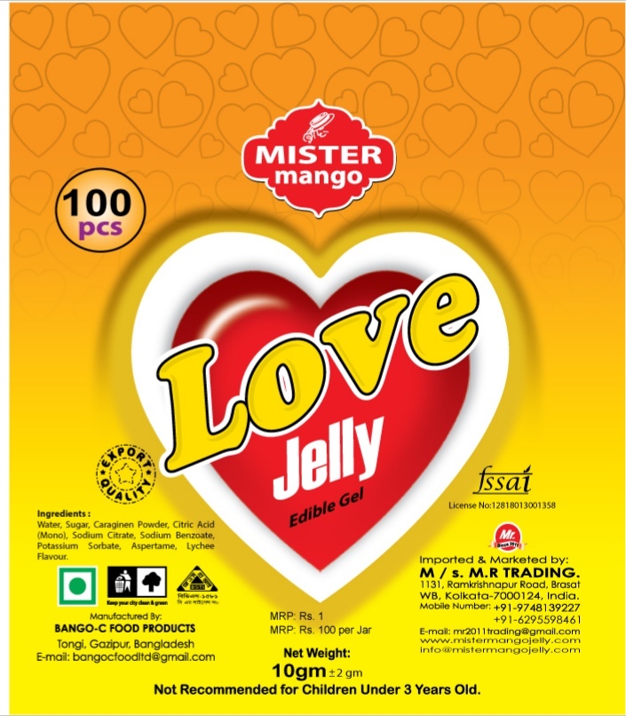 Mixed Flavour Jelly - 10 Gm Powder Pack, 100 Cartoon Shaped Pieces Per Jar | Eggless, Mixed Flavours Including Milk Litchi & Mango, 1.5 Years Shelf Life, 18 Kg Total Weight