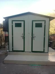 White Dual Toilet Cabin