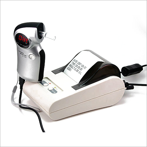 Alcoscan Breathalyzer - Plastic & Metal Build, Black-White Color | 1 Year Warranty, 220-440 Volt Input Power, Ideal for Commercial Applications