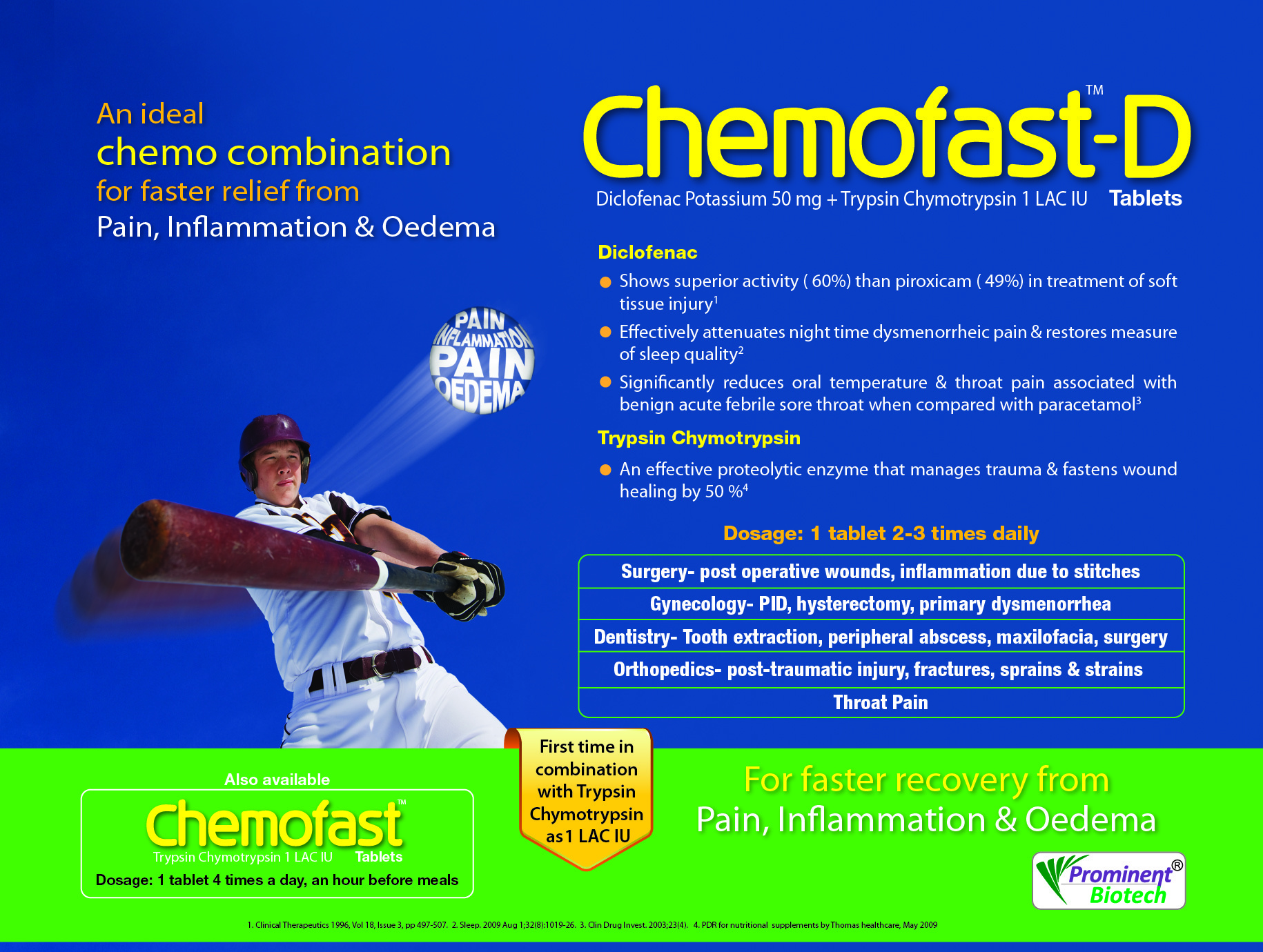 Trypsin-chymotrypsin 1.00 Lac Units General Medicines